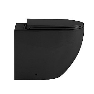 Унитаз напольный Abber Bequem AC1111TMB черный матовый, безободковый, с крышкой микролифт, слив-торнадо купить в интернет-магазине Sanbest