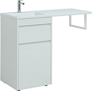 Тумба с раковиной Aquanet Токио 239289 110 белый глянец для ванной в интернет-магазине Sanbest