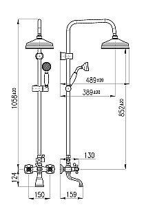 Душевая система Rav-Slezak MORAVA RETRO MK159.5/3CMATSM черный матовый/золото купить в интернет-магазине сантехники Sanbest