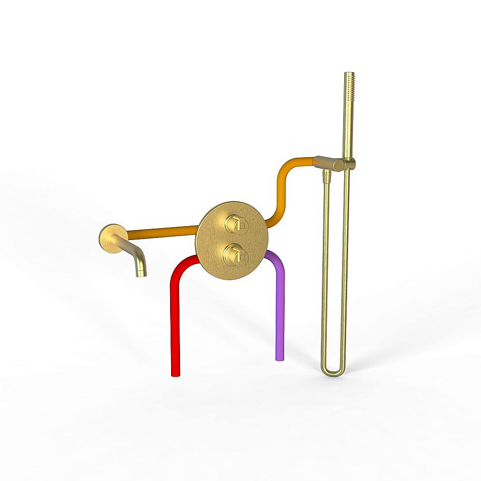 Смеситель для ванны PAINI Cox 78PJSET26911THBATH матовое золото купить в интернет-магазине сантехники Sanbest