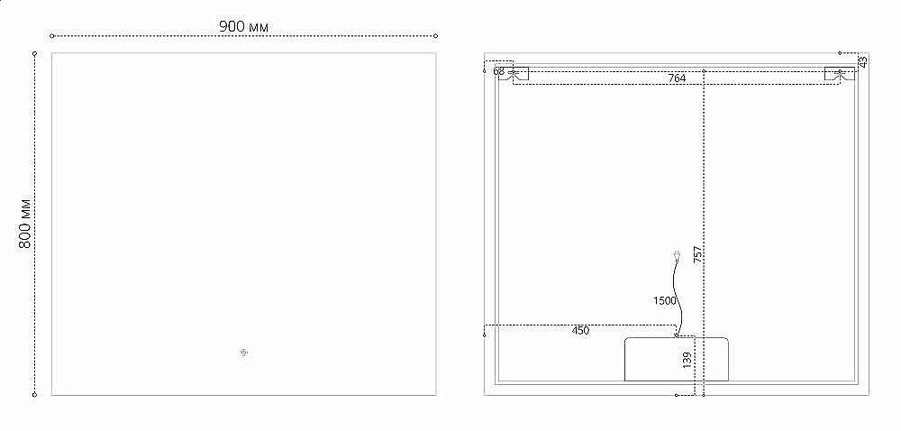 Зеркало Grossman Pragma-норма Black 90x80 1890802 черное в ванную от интернет-магазине сантехники Sanbest