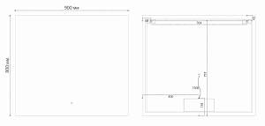 Зеркало Grossman Pragma-норма Black 90x80 1890802 черное в ванную от интернет-магазине сантехники Sanbest