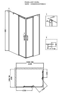 Душевой уголок Grossman Galaxy GR-3120 120x80 стекло прозрачное/профиль хром купить в интернет-магазине Sanbest