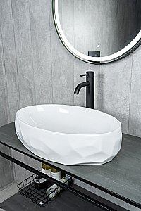 Раковина накладная Gid 9030wx белая купить в интернет-магазине Sanbest