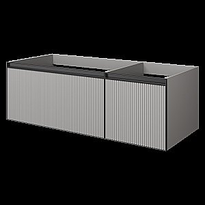 Тумба с раковиной Armadi Art QUATRO 2 120 FUGA LUNA/профиль ANTHRACITE/раковина ANTHRACITE для ванной в интернет-магазине Sanbest