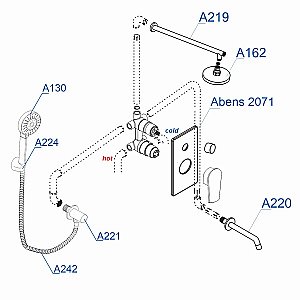 Душевая система WasserKRAFT Abens 2000 A172071 купить в интернет-магазине сантехники Sanbest