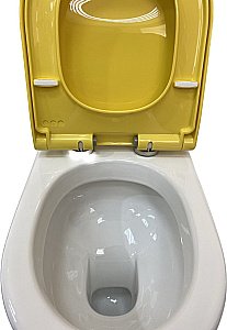 Унитаз-моноблок Laguraty 2015 бело-желтый, с крышкой микролифт купить в интернет-магазине Sanbest