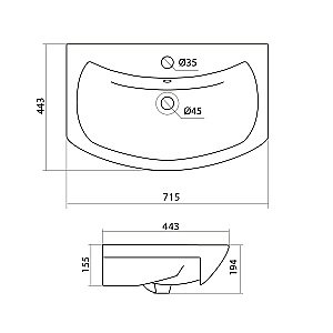 Тумба с раковиной Акватон Бекка 70 белая/дуб сомерсет для ванной в интернет-магазине Sanbest