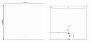 Зеркало Grossman Pragma-норма Black 90x80 1890802 черное в ванную от интернет-магазине сантехники Sanbest