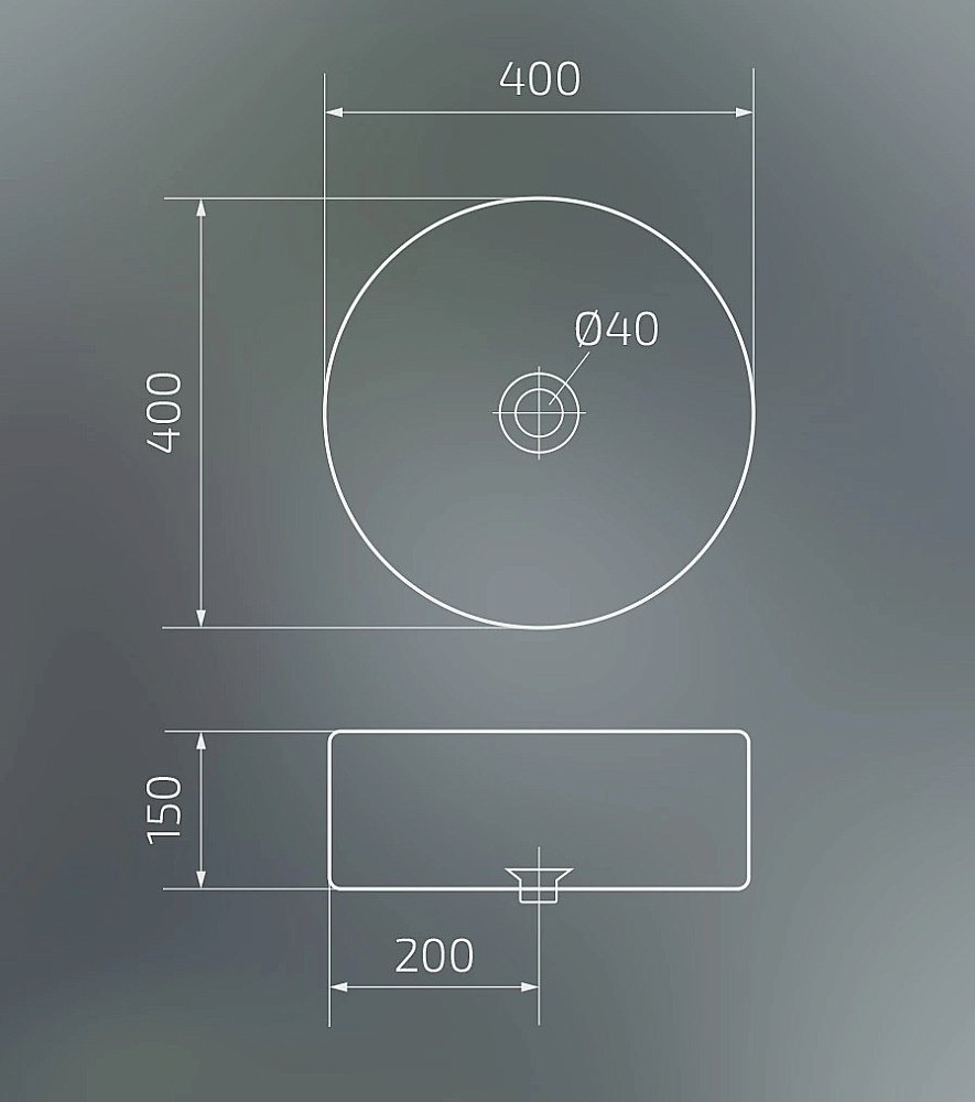 Раковина накладная Gid Esfera 40 Bm9011 53368 черная матовая купить в интернет-магазине Sanbest