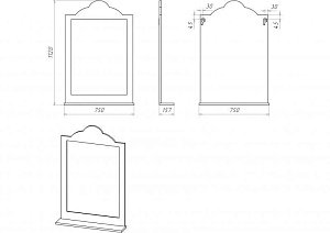 Зеркало Misty Roma 75x112 бежевое в ванную от интернет-магазине сантехники Sanbest