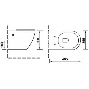 Унитаз подвесной SantiLine SL-5018MB+SL-03 безободковый, с инсталляцией, с крышкой микролифт, черный матовый/кнопка черная матовая купить в интернет-магазине Sanbest