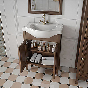 Тумба с раковиной Caprigo Lion 65 две двери, античный орех для ванной в интернет-магазине Sanbest