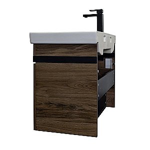 Тумба с раковиной Comforty Соло 00-00010978 70 дуб тёмно-коричнвый для ванной в интернет-магазине Sanbest