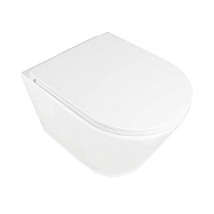 Унитаз подвесной Azario SONGO AZ-5180T-WHT белый, безободковый, с крышкой микролифт, слив торнадо купить в интернет-магазине Sanbest