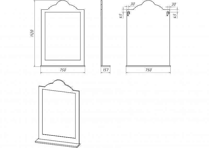 Зеркало Misty Roma 75x112 бежевое в ванную от интернет-магазине сантехники Sanbest