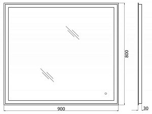 Зеркало BelBagno SPC-GRT-900-800 в ванную от интернет-магазине сантехники Sanbest