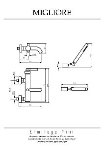 Смеситель для ванны Migliore Ermitage Mini золото ручка латунь купить в интернет-магазине сантехники Sanbest
