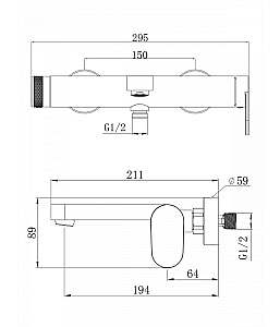 Смеситель для ванны Agger Sweet A2710022 сатин матовый купить в интернет-магазине сантехники Sanbest