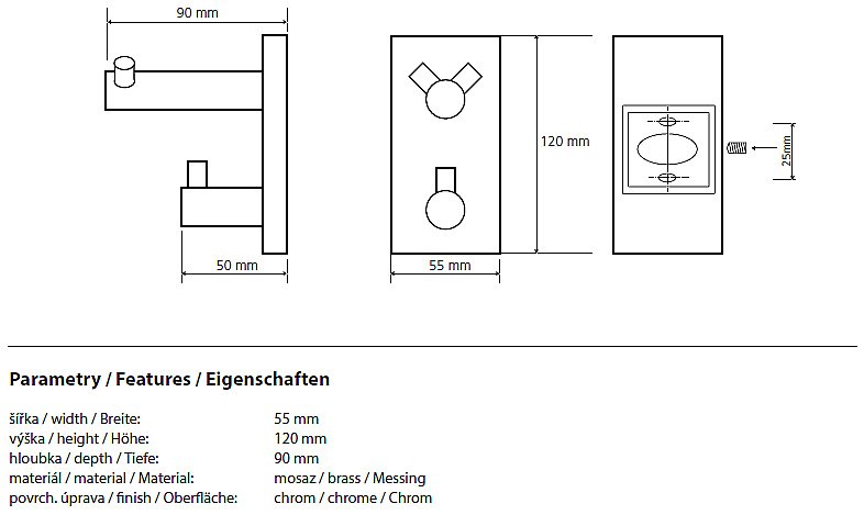 Крючок Bemeta Beta 132405222 купить в интернет-магазине сантехники Sanbest