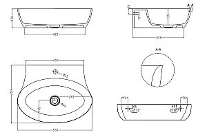 Раковина Salini ALDA WALL 01 140321M 58 из искусственного камня S-Stone, белая матовая купить в интернет-магазине Sanbest