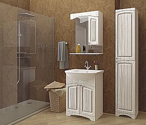 Зеркало со шкафом MIXLINE КРИТ 534218 60 патина золото в ванную от интернет-магазине сантехники Sanbest