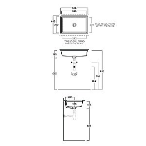 Раковина SIMAS Lavabi d'arredo S60 61.5 nero matt купить в интернет-магазине Sanbest