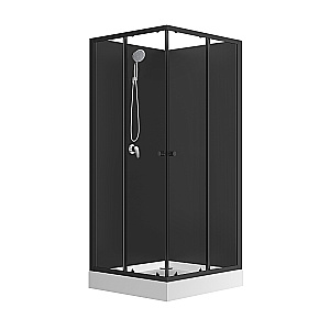 Душевая кабина Loranto NEO CS-21801-BP 90х90 прозрачное стекло/профиль черный матовый купить в интернет-магазине Sanbest