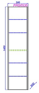 Пенал подвесной Aqwella Fargo 35 дуб балтийский для ванной в интернет-магазине сантехники Sanbest
