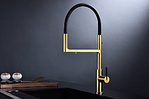 Смеситель для кухни Paulmark Tornado To213402-BG брашированное золото купить в интернет-магазине сантехники Sanbest