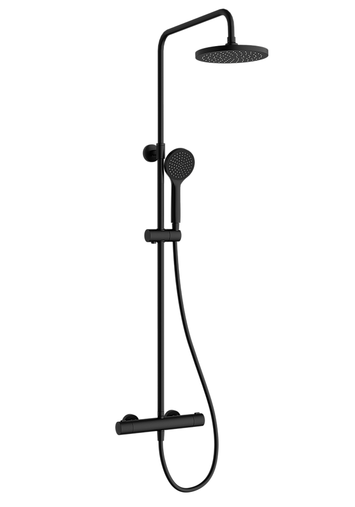 Душевая система VitrA Joy A4729836EXP с термостатом, матовая черная купить в интернет-магазине сантехники Sanbest