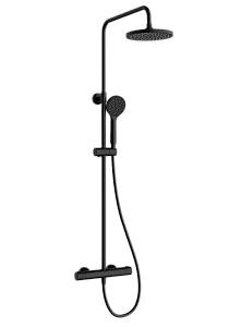 Душевая система VitrA Joy A4729836EXP с термостатом, матовая черная купить в интернет-магазине сантехники Sanbest