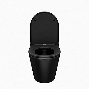Унитаз подвесной IDDIS Calipso CALR3BMi25 безободковый, с крышкой микролифт, матовый черный купить в интернет-магазине Sanbest
