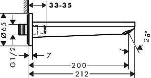 Излив Hansgrohe Rebris E 72431670 черный матовый купить в интернет-магазине сантехники Sanbest