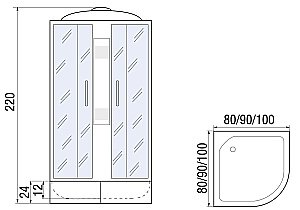 Душевая кабина River Nara LIGHT XL 90/24 MT 10000006220 купить в интернет-магазине Sanbest