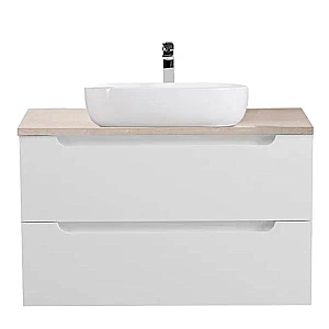Тумба с раковиной и столешницей BelBagno ETNA 80 ETNA80BL-KEPMCO-1084-SET белая глянцевая для ванной в интернет-магазине Sanbest