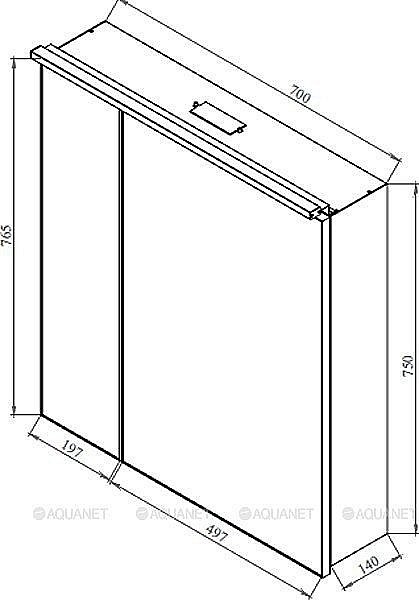 Зеркальный шкаф De Aqua Алюминиум 261758 70 черный купить в интернет-магазине сантехники Sanbest