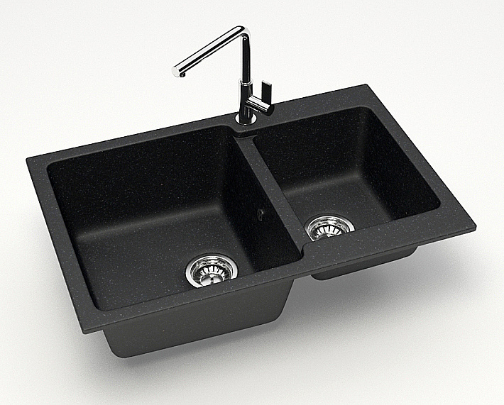 Кухонная мойка Azario Grand 76х50 CS00079903 черная матовая купить в интернет-магазине сантехники Sanbest
