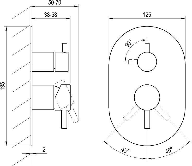 Смеситель для душа Ravak Espirit X070208 хром купить в интернет-магазине сантехники Sanbest