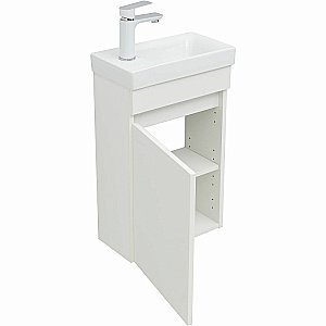 Тумба с раковиной Aquanet Вега 40 329129 белая для ванной в интернет-магазине Sanbest