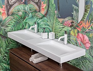 Раковина двойная Armadi Art FLAT 859-140-2 140 белая купить в интернет-магазине Sanbest