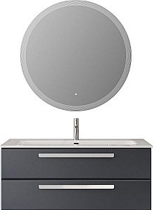 Тумба с раковиной Cezares ECO-CER-N 120 ECO-CER-N-1200-2C-SO-GR-P графит для ванной в интернет-магазине Sanbest