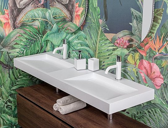 Раковина двойная Armadi Art FLAT 859-140-2 140 белая купить в интернет-магазине Sanbest