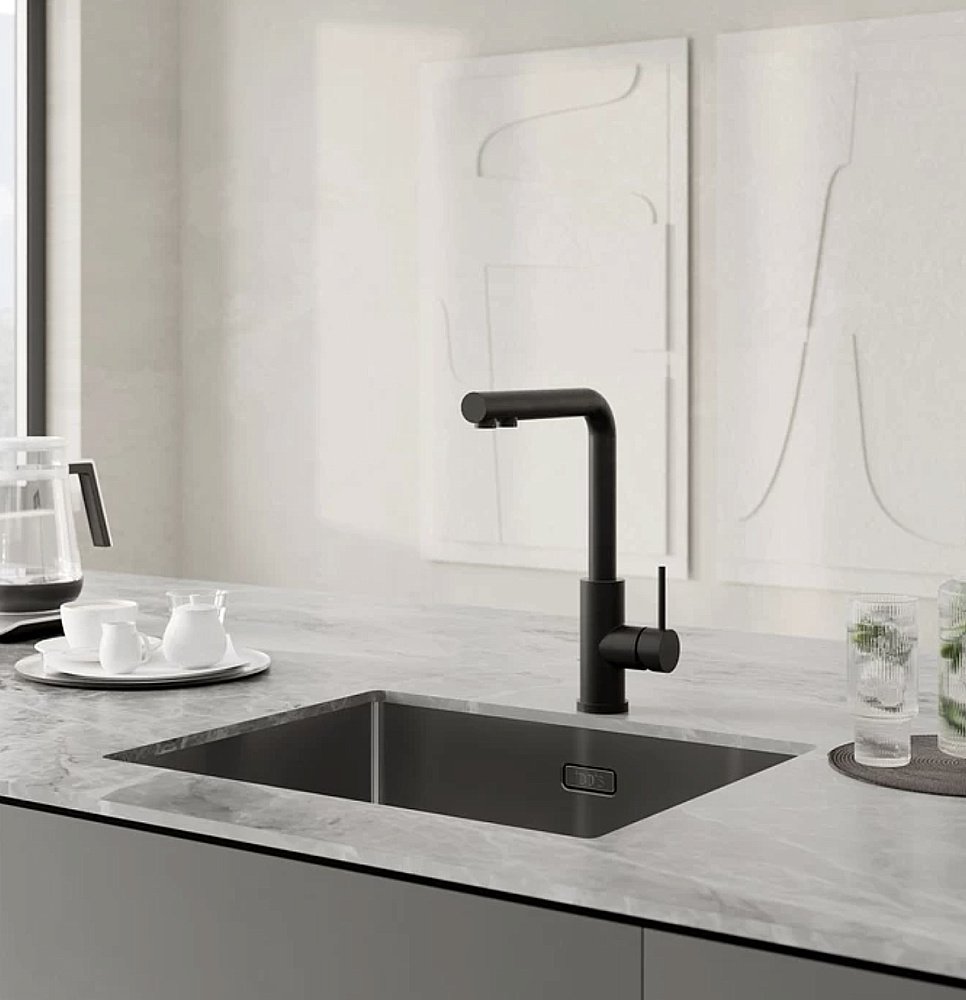 Смеситель для кухни Iddis Rule RULBLLFi05 черный матовый купить в интернет-магазине сантехники Sanbest