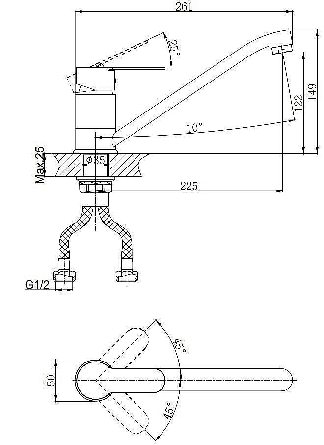 Смеситель для кухни Rush Tenerife TE2835-26 купить в интернет-магазине сантехники Sanbest