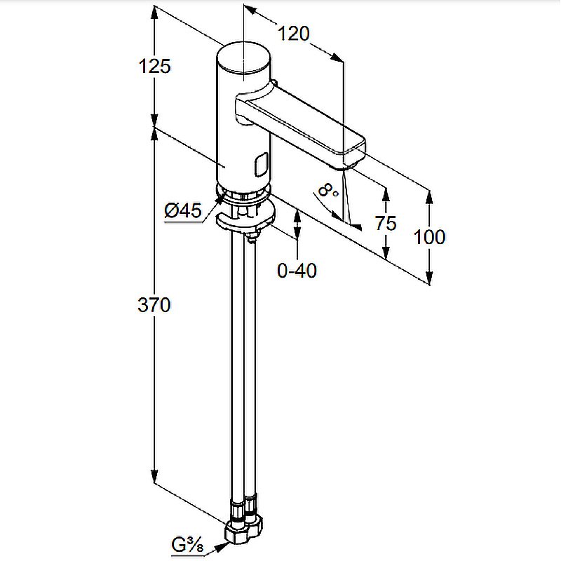 Смеситель для раковины Kludi Zenta E 3820039 черный матовый купить в интернет-магазине сантехники Sanbest