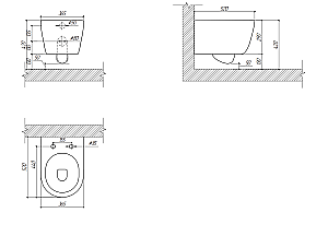 Унитаз подвесной Aquatek ПОЛАРИС AQ0700-00+INS-0000012+KDI-0000045+KKI-0000002 белый, безободковый, с крышкой микролифт, с инсталляцией и черной матовой кнопкой купить в интернет-магазине Sanbest