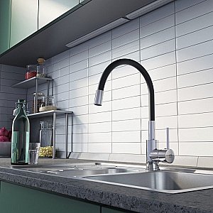 Смеситель для кухни Milardo Meal M01SB0FM05 хром/черный купить в интернет-магазине сантехники Sanbest