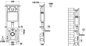 Унитаз с инсталляцией WeltWasser MARBERG 410 + MERZBACH 043 MT-WT + MAR 410 RD MT-BL купить в интернет-магазине Sanbest