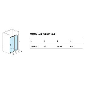 Душевая дверь Excellent Mazo 140 стекло прозрачное/профиль хром купить в интернет-магазине Sanbest